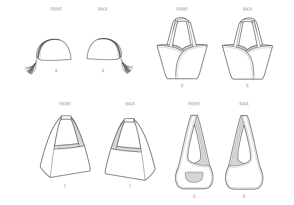 Simplicity Sewing Pattern 3154 One Pattern Piece Bags from Jaycotts Sewing Supplies