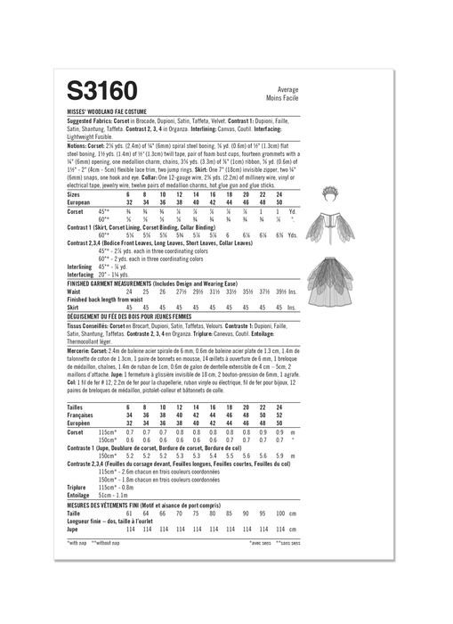 Simplicity Sewing Pattern 3160 Misses' Woodland Fae Costume by Raine Emery from Jaycotts Sewing Supplies