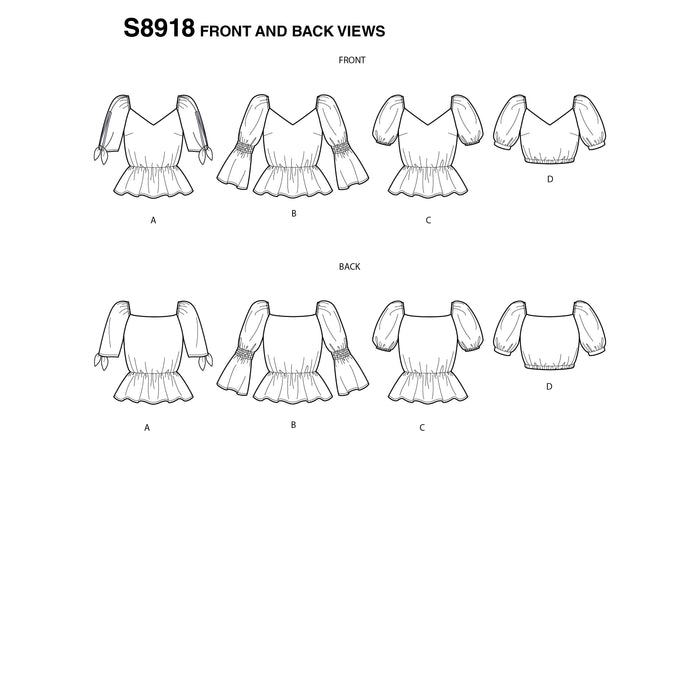 Simplicity Sewing Pattern 8918 Misses' Tops from Jaycotts Sewing Supplies