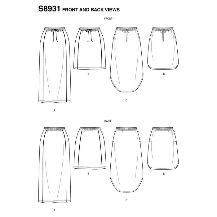 Simplicity Sewing Pattern 8931 Misses' Knit Skirts from Jaycotts Sewing Supplies