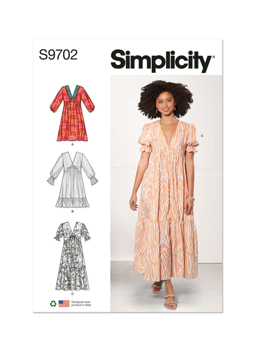 Simplicity 9702 Empire Dress Sewing pattern from Jaycotts Sewing Supplies