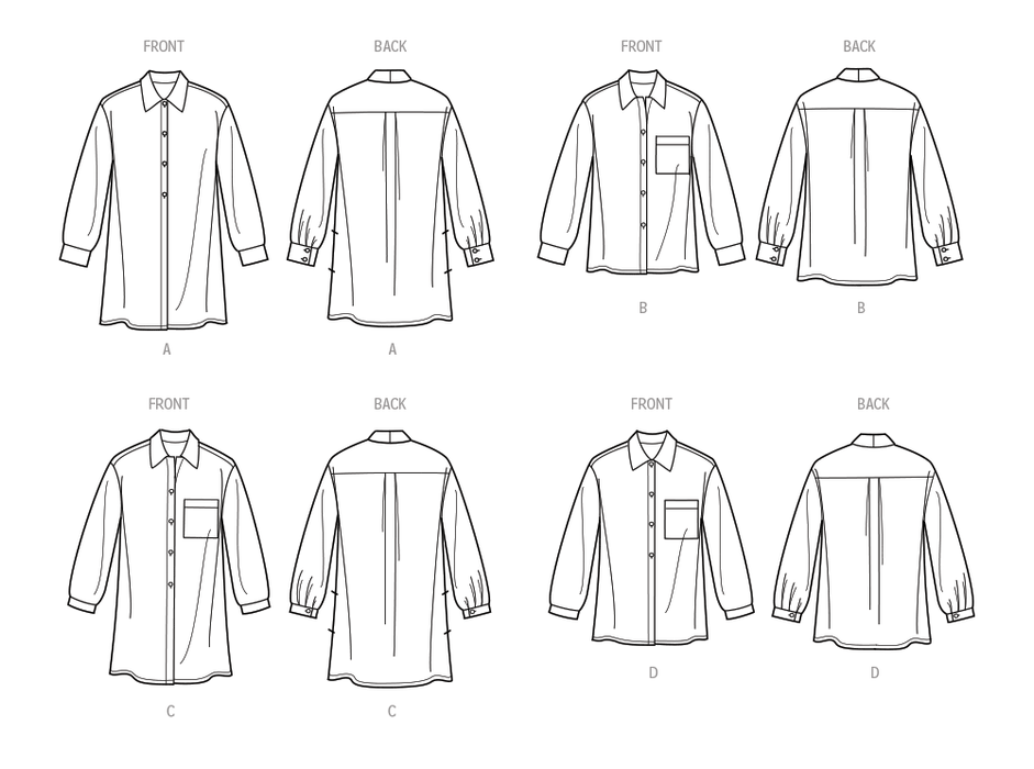 Simplicity 9707 Shirts Sewing pattern from Jaycotts Sewing Supplies