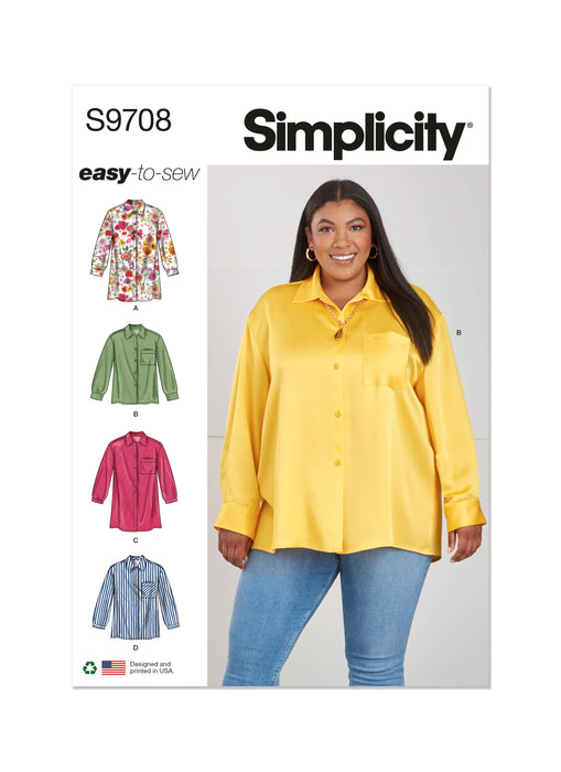 Simplicity 9708 Women's Shirts Sewing pattern from Jaycotts Sewing Supplies