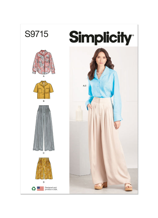 Simplicity 9715 Shirt, Pants and Shorts Sewing pattern from Jaycotts Sewing Supplies
