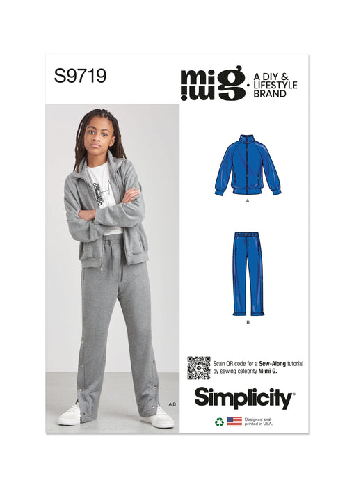 Simplicity 9719 Boys' Knit Jacket and Pants pattern by Mimi G Style from Jaycotts Sewing Supplies