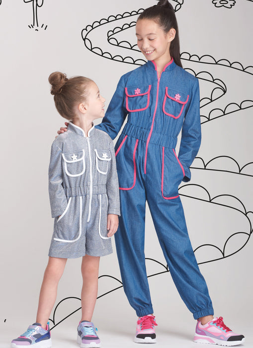 Simplicity 9722 Girls' Jumpsuit, Romper and Dress Sewing pattern from Jaycotts Sewing Supplies