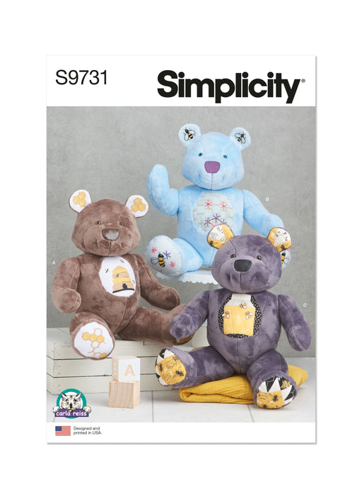 Simplicity 9731 Stuffed Bear pattern by Carla Reiss Design from Jaycotts Sewing Supplies