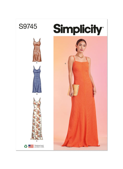 Simplicity 9745 sewing pattern Misses' Slip Dress in Three Lengths from Jaycotts Sewing Supplies