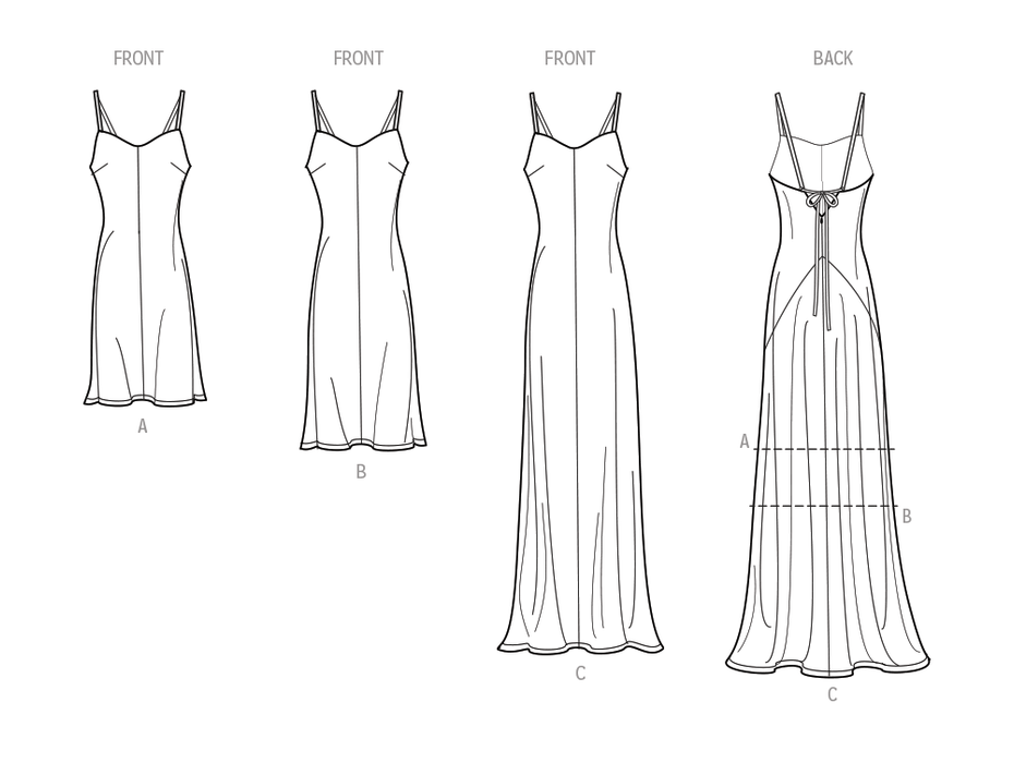 Simplicity 9745 sewing pattern Misses' Slip Dress in Three Lengths from Jaycotts Sewing Supplies