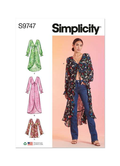 Simplicity 9747 sewing pattern Misses' Dusters from Jaycotts Sewing Supplies