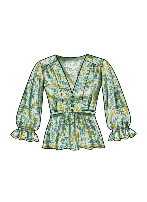 Simplicity 9748 sewing pattern Misses' Top with Sleeve Variations from Jaycotts Sewing Supplies