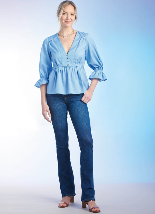 Simplicity 9748 sewing pattern Misses' Top with Sleeve Variations from Jaycotts Sewing Supplies