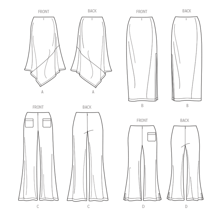 Simplicity 9752 sewing pattern Women's Knit Skirts and Trousers from Jaycotts Sewing Supplies