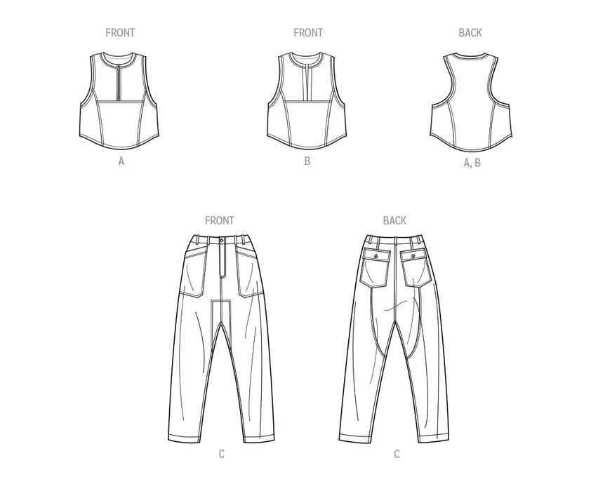 Simplicity 9754 sewing pattern Misses' Tops and Cargo Pants by Mimi G Style from Jaycotts Sewing Supplies