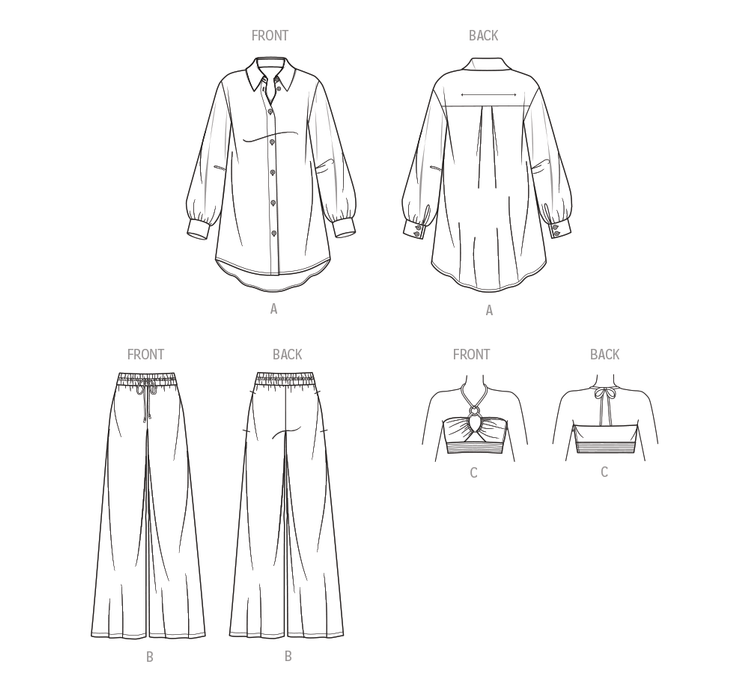 Simplicity 9756 sewing pattern Misses' and Women's Shirt, Pants and Halter Top from Jaycotts Sewing Supplies