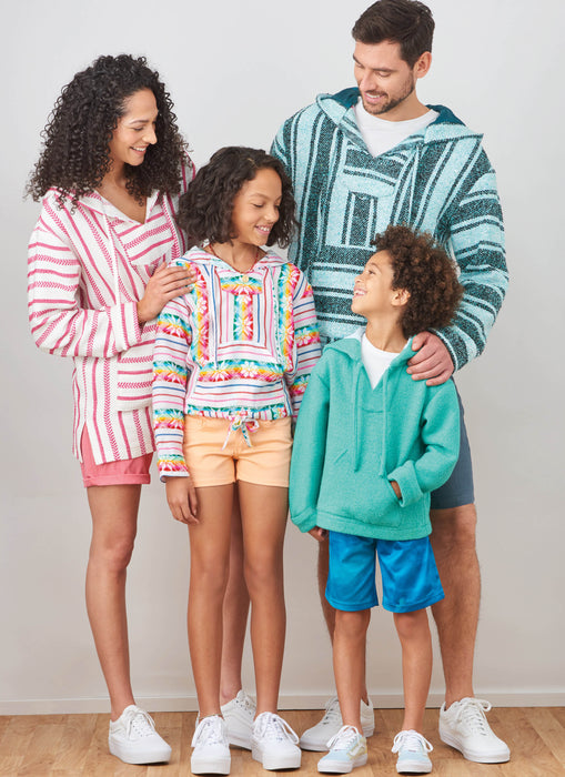 Simplicity 9759 sewing pattern Children's, Teens' and Adults' Hoodie from Jaycotts Sewing Supplies