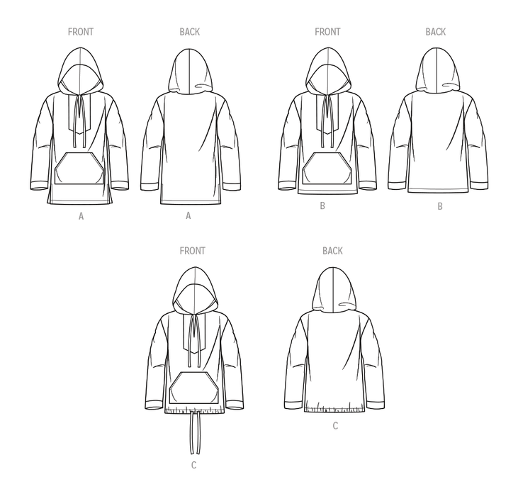 Simplicity 9759 sewing pattern Children's, Teens' and Adults' Hoodie from Jaycotts Sewing Supplies