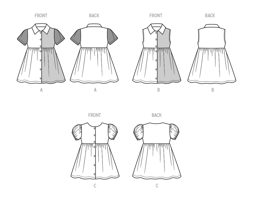 Simplicity 9760 sewing pattern Toddlers' Dress with Sleeve Variations from Jaycotts Sewing Supplies