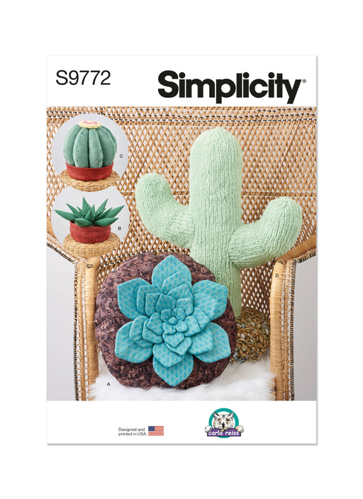 Simplicity 9772 sewing pattern Decorative Cactus Plush Pillows by Carla Reiss Design from Jaycotts Sewing Supplies