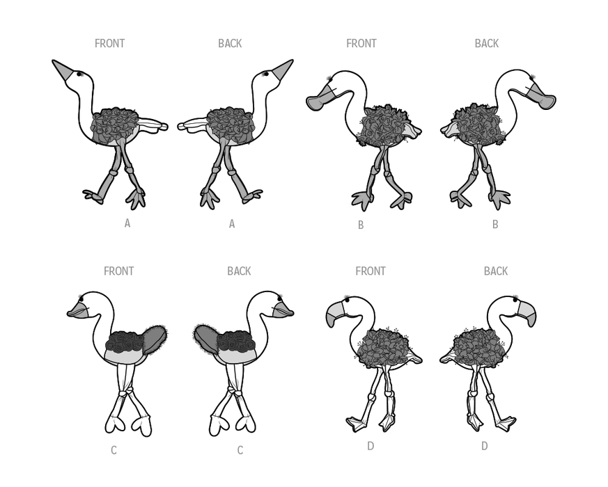 Simplicity 9774 sewing pattern Decorative Plush Birds by Carla Reiss Design from Jaycotts Sewing Supplies