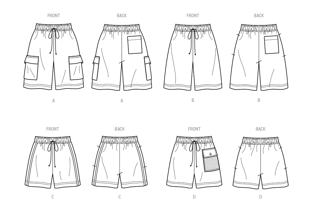 Simplicity sewing pattern 9795 Unisex Shorts from Jaycotts Sewing Supplies