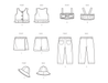 Simplicity sewing pattern 9797 Toddlers' Tops, Skort, Pants and Hat from Jaycotts Sewing Supplies