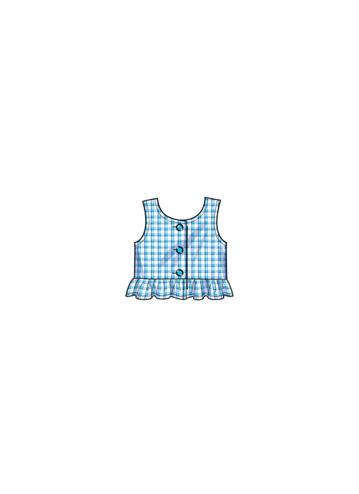 Simplicity sewing pattern 9797 Toddlers' Tops, Skort, Pants and Hat from Jaycotts Sewing Supplies