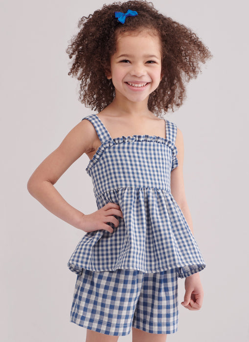 Simplicity sewing pattern 9800 Children's Top, Pants and Shorts from Jaycotts Sewing Supplies