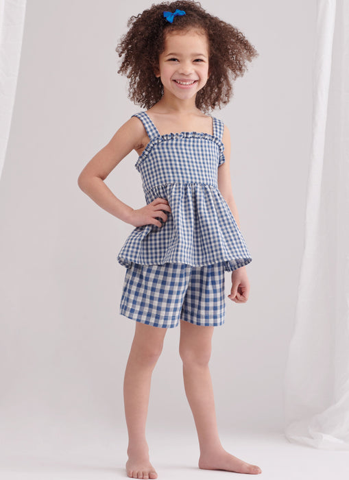 Simplicity sewing pattern 9800 Children's Top, Pants and Shorts from Jaycotts Sewing Supplies