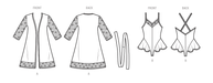Simplicity sewing pattern 9802 Robe with Teddy Lingerie by Madalynne Intimates from Jaycotts Sewing Supplies