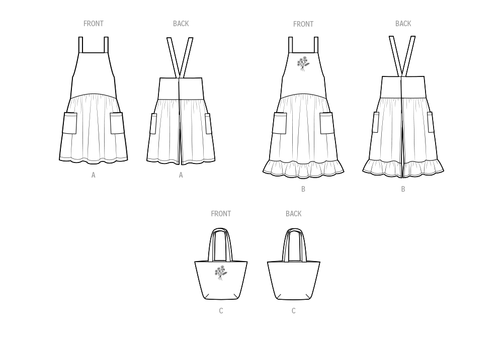Simplicity sewing pattern 9805 Misses' Pinafore Aprons and Tote by Elaine Heigl Designs from Jaycotts Sewing Supplies
