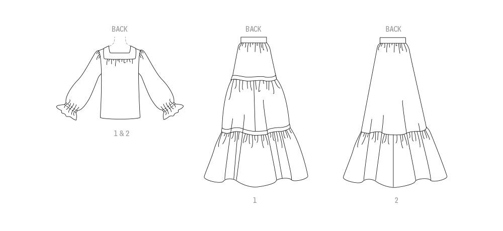 Simplicity sewing pattern 9816 Misses' Blouse and Skirts from Jaycotts Sewing Supplies