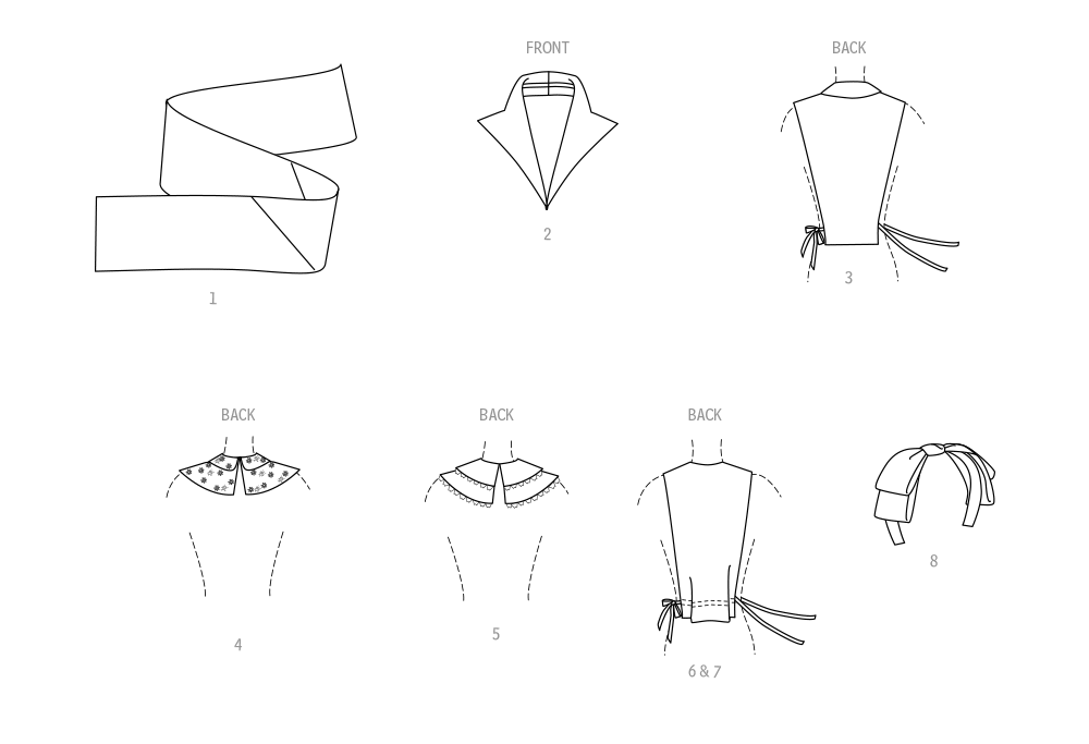 Simplicity sewing pattern 9817 Misses' Neckwear, Headband, Dickey and Sash-Belt from Jaycotts Sewing Supplies