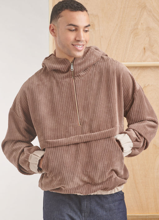 Simplicity sewing pattern 9829 Men's Half Zip Hoodie from Jaycotts Sewing Supplies