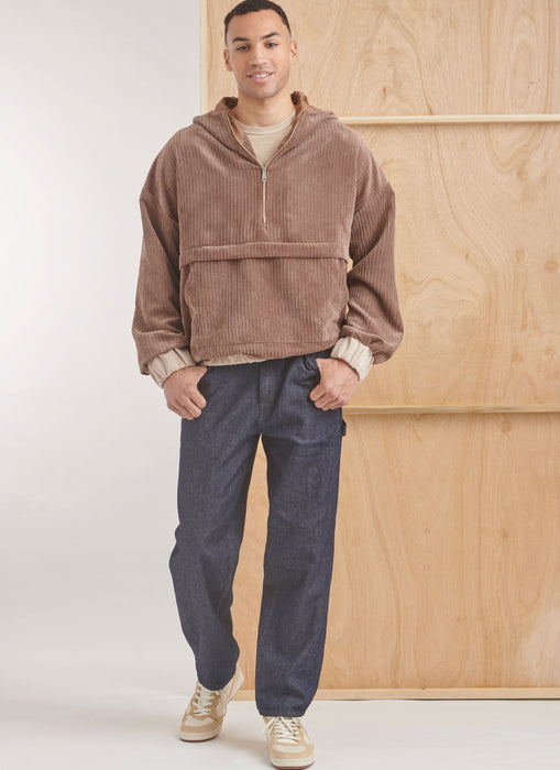 Simplicity sewing pattern 9829 Men's Half Zip Hoodie from Jaycotts Sewing Supplies
