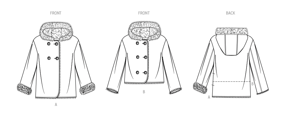Simplicity sewing pattern 9832 Girls' and Boys' Jacket In Two Lengths from Jaycotts Sewing Supplies