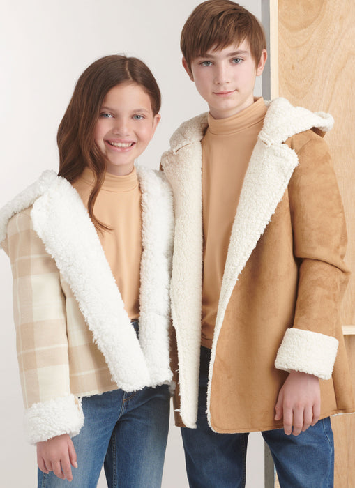 Simplicity sewing pattern 9832 Girls' and Boys' Jacket In Two Lengths from Jaycotts Sewing Supplies
