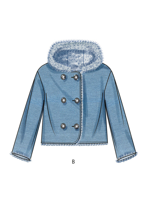 Simplicity sewing pattern 9832 Girls' and Boys' Jacket In Two Lengths from Jaycotts Sewing Supplies