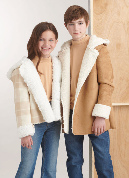 Simplicity sewing pattern 9832 Girls' and Boys' Jacket In Two Lengths from Jaycotts Sewing Supplies