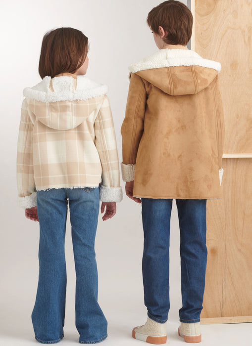 Simplicity sewing pattern 9832 Girls' and Boys' Jacket In Two Lengths from Jaycotts Sewing Supplies
