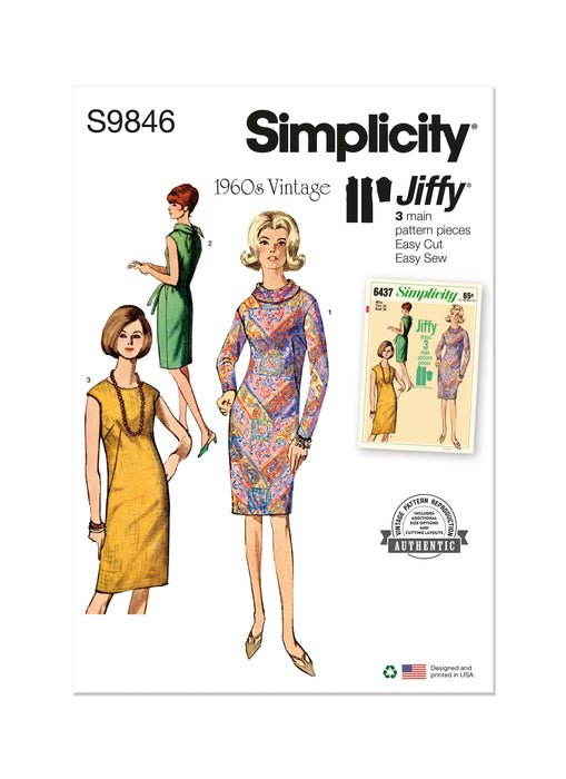 Simplicity Sewing Pattern 9846 Misses' Dress from Jaycotts Sewing Supplies