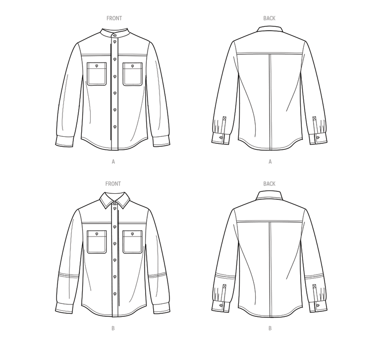 Simplicity Sewing Pattern 9858 Unisex Shirts from Jaycotts Sewing Supplies