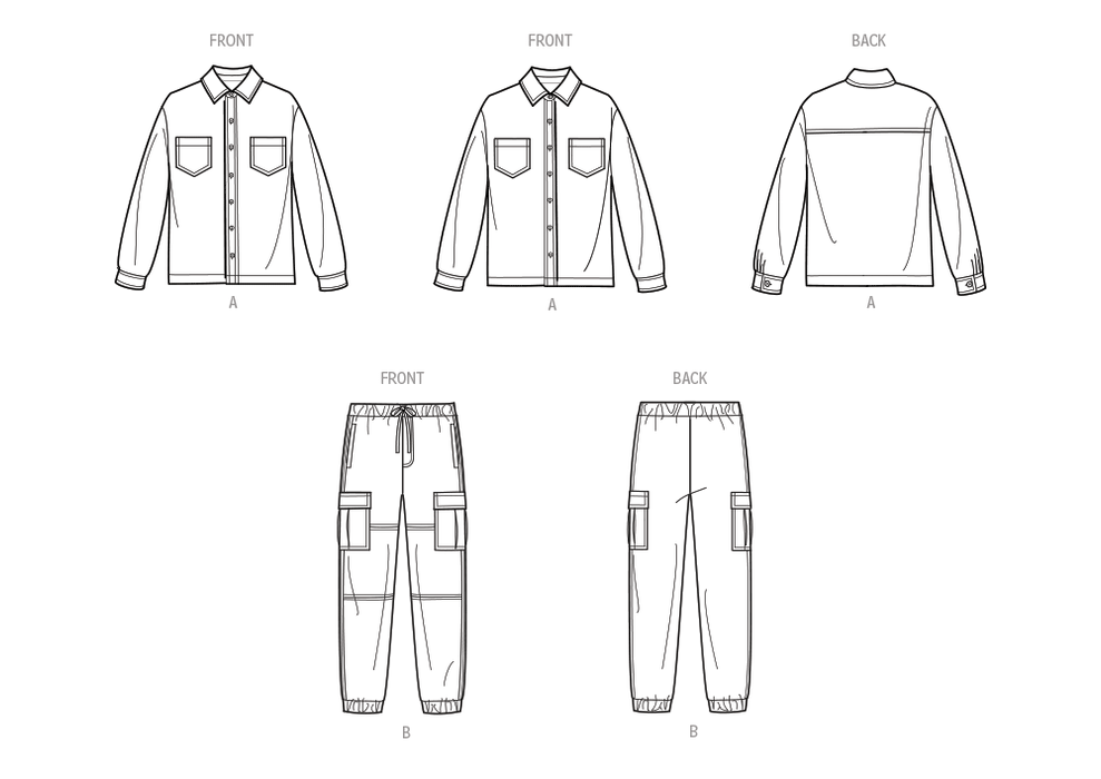 Simplicity Sewing Pattern 9864 Children's Shirt and Cargo Pants from Jaycotts Sewing Supplies