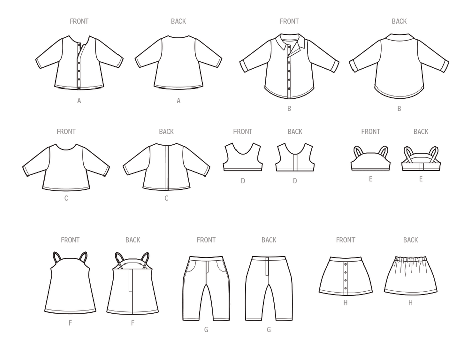 Simplicity Sewing Pattern 9874 18" Doll Clothes by Carla Reiss Design from Jaycotts Sewing Supplies