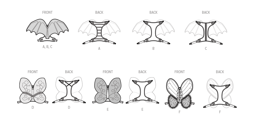 Simplicity Sewing Pattern 9875 Dog Harness with Wings by Carla Reiss Design from Jaycotts Sewing Supplies