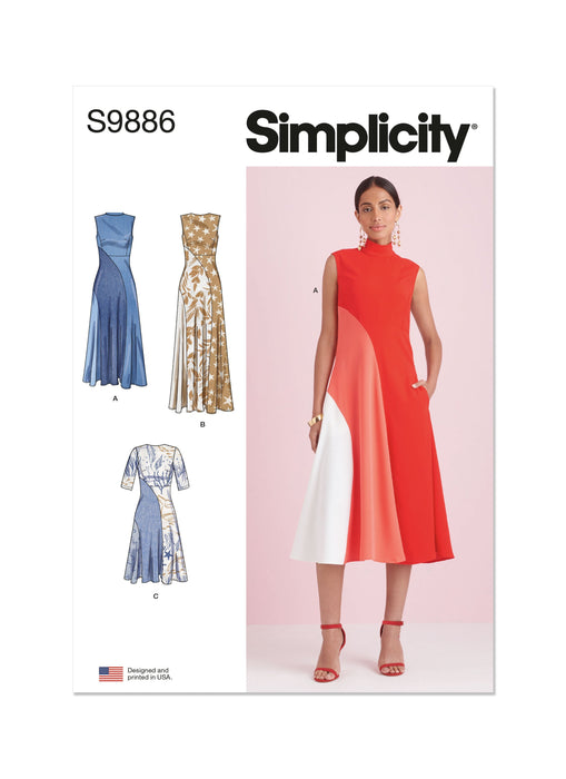 Simplicity Sewing Pattern 9886 Dress with Length Variations from Jaycotts Sewing Supplies