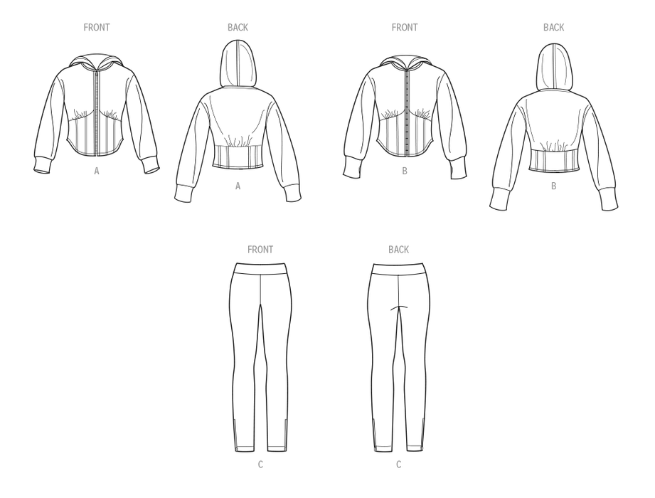Simplicity Sewing Pattern 9895 Jacket and Knit Leggings from Jaycotts Sewing Supplies
