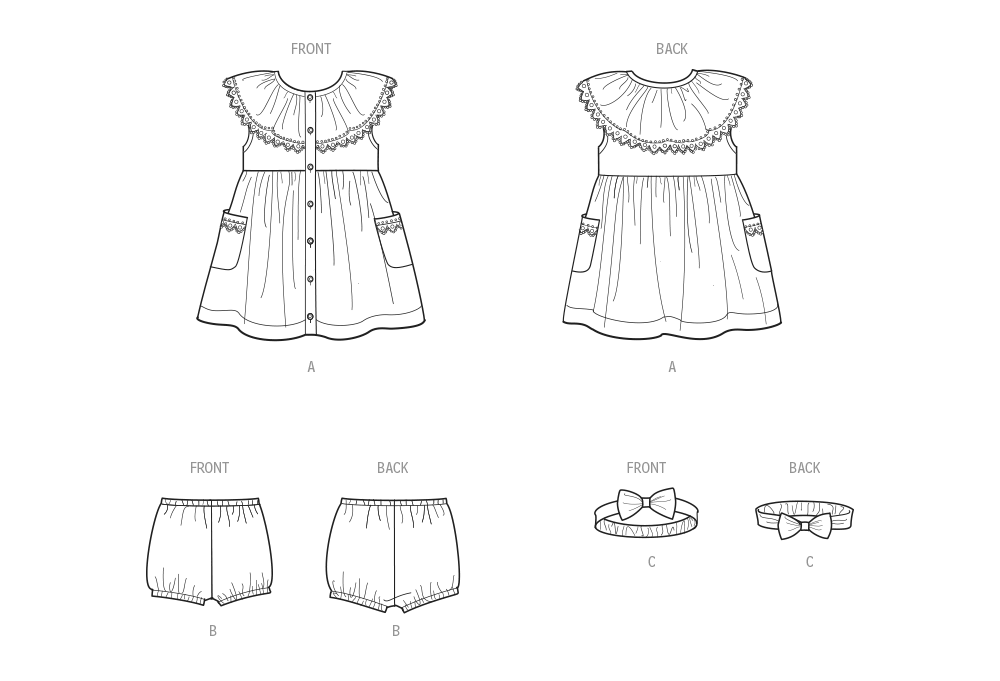 Simplicity Sewing Pattern 9898 Babies' Dress, Panty and Headband from Jaycotts Sewing Supplies