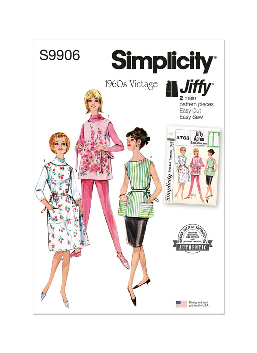 Simplicity Sewing Pattern 9906 Misses' 1960's Apron in Two Lengths from Jaycotts Sewing Supplies
