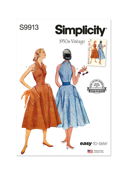Simplicity Sewing Pattern 9913 Misses' 1950's Dress from Jaycotts Sewing Supplies